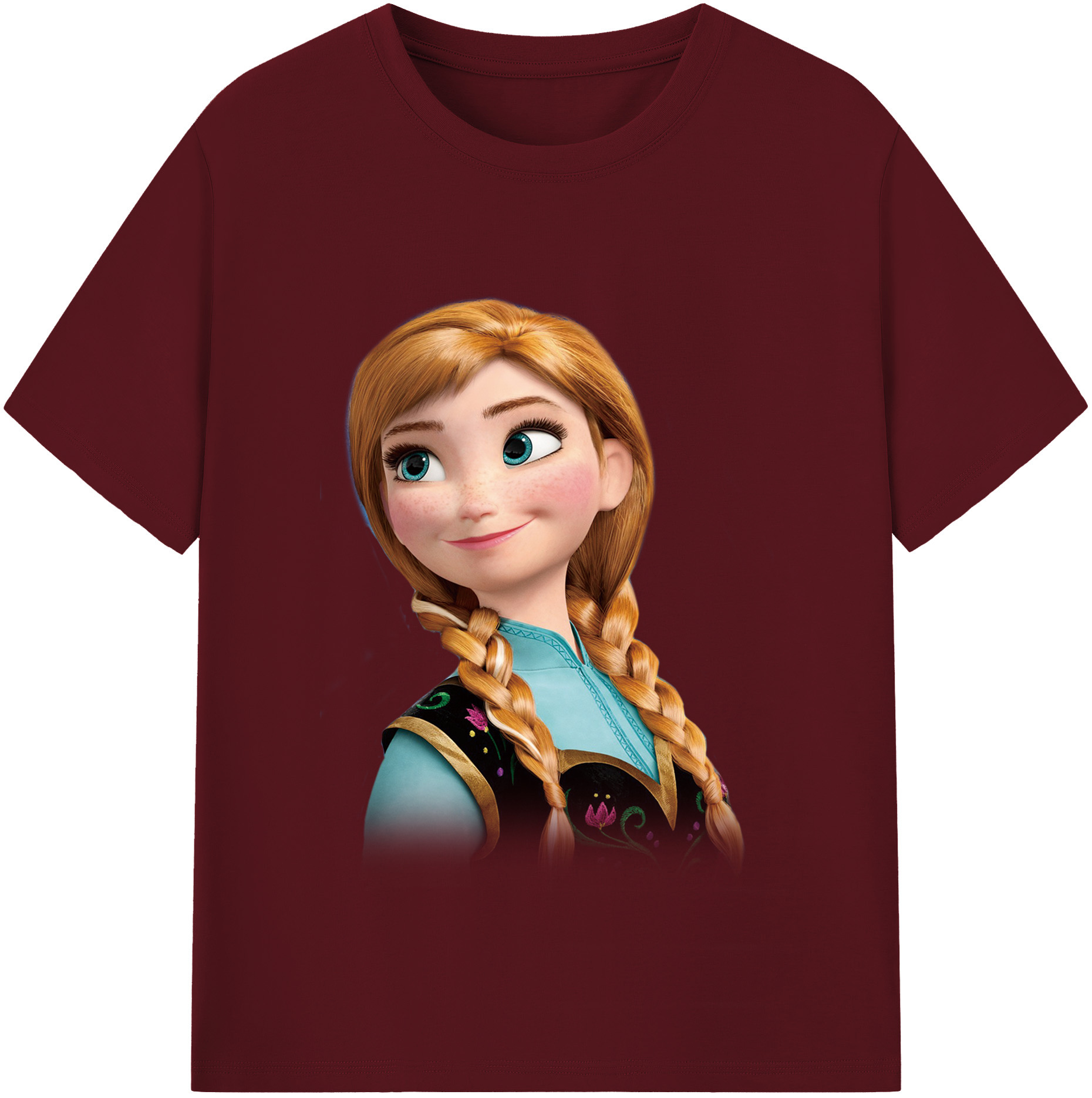 （画像用） アナと雪の女王 アンナ エルサ Frozen Anna Elsa 綿100％半袖Tシャツ（フロントプリント）
